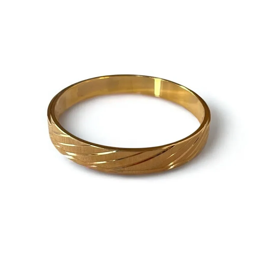 Vintage Monet Brushed Gold Bangle Bracelet